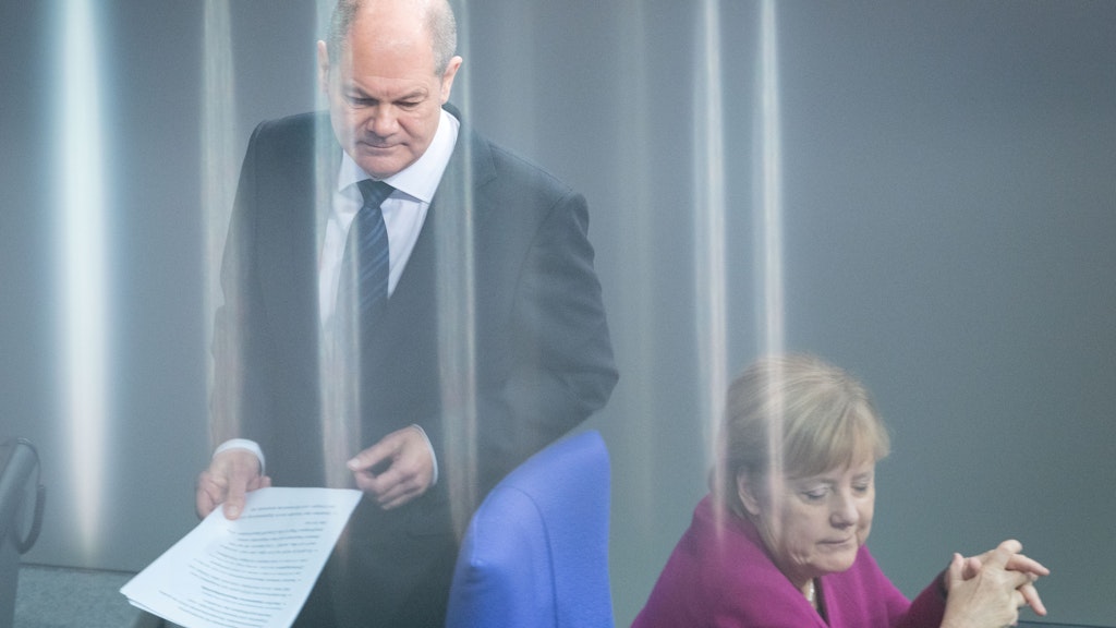 Bundesfinanzminister Olaf Scholz und Bundeskanzlerin Angela Merkel.