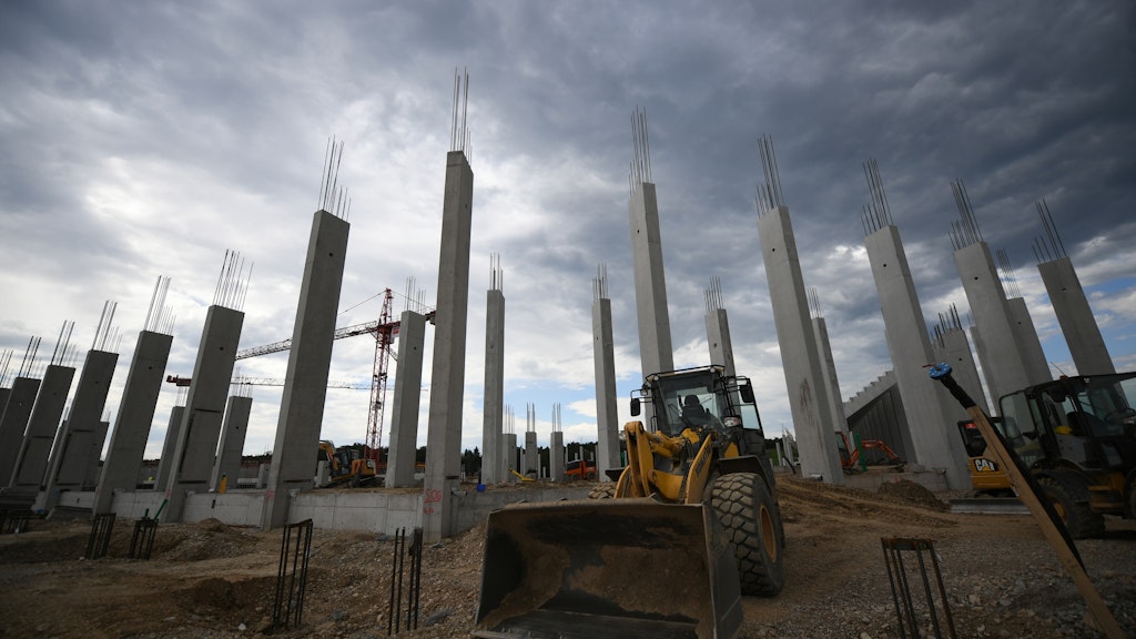 Die Stadion-Baustelle im Freiburger Westen im August.
