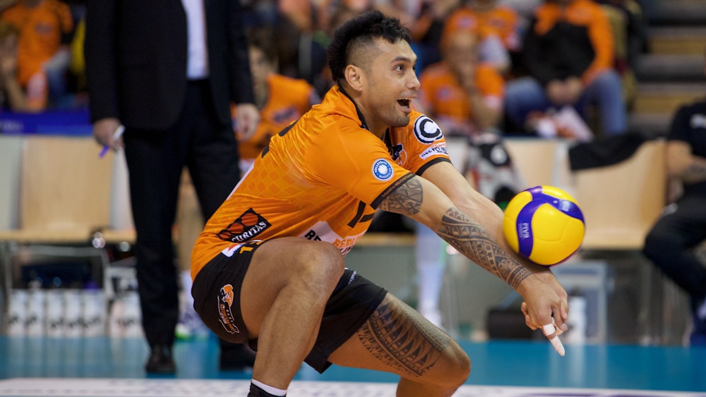 Samuel Tuia von den Berlin Volleys steckt voller Energie.
