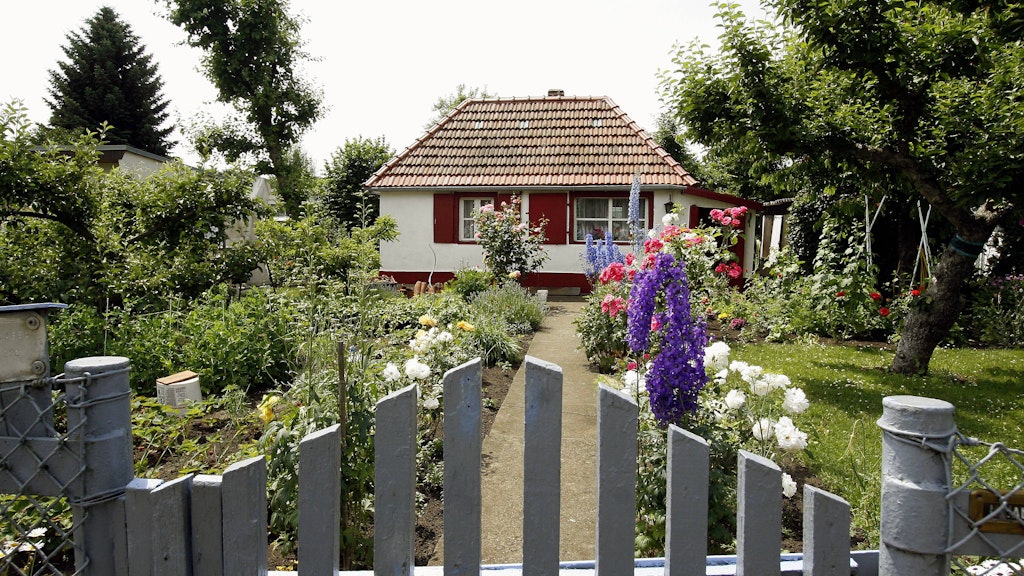 Kleingarten in der Kolonie Kaulsdorfer Busch in Berlin-Marzahn-Hellersdorf.