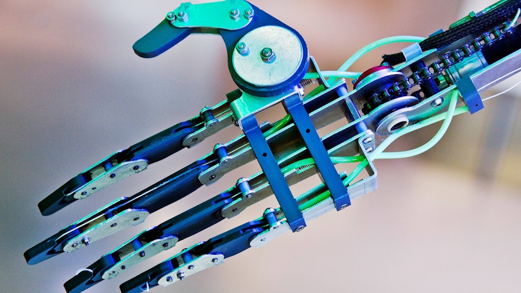 Hand des humanoiden Roboter RoboThespian