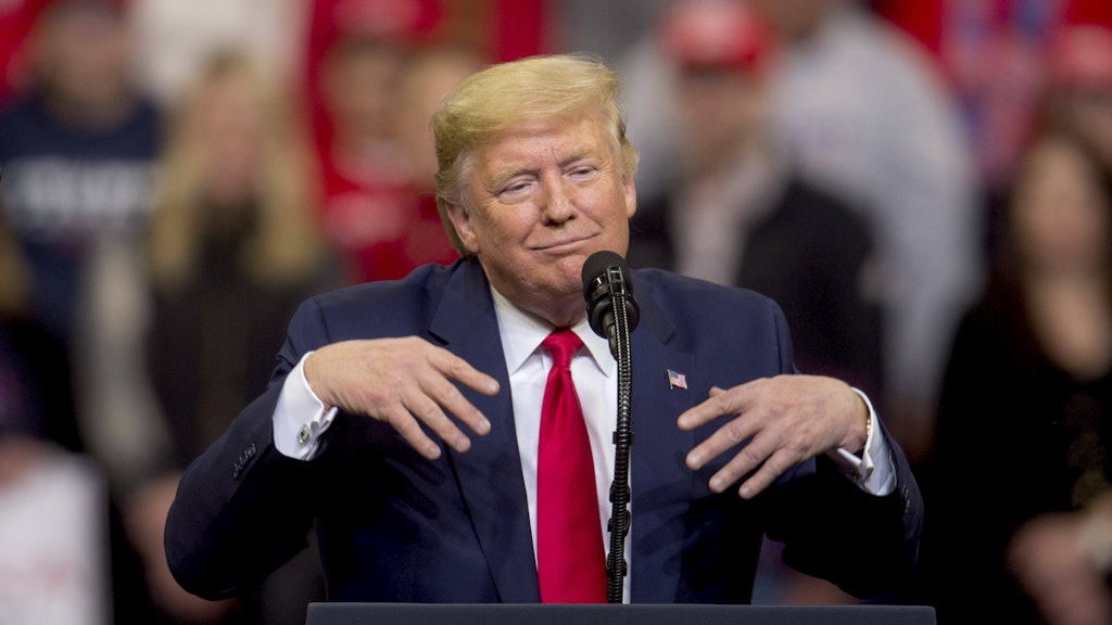 Touchdown: Donald Trump nutzt den Super Bowl im Miami zwischen den Kansas City Chiefs und den San Francisco 49ers für seinen Wahlkampf.