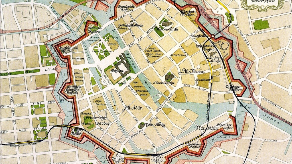 Karte von Alt-Berlin: Gegenüber vom Schloss das Heilig-Geist-Viertel.