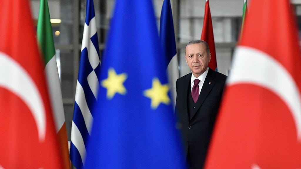 Recep Tayyip Erdogan bei der Ankunft im Hauptquartier der EU in Brüssel.