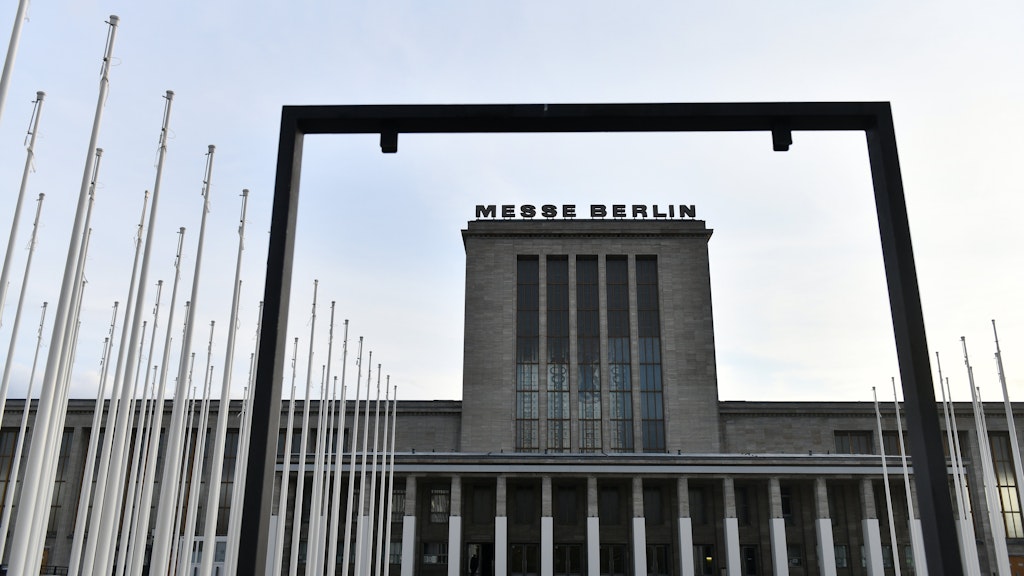 Das leere Messegelände in Berlin.