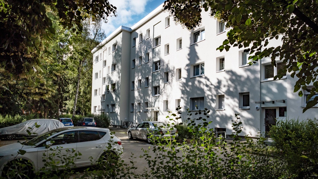 Siedlung der Vonovia an der Raschdorffstraße / Nordbahnstraße in Berlin-Reinickendorf.