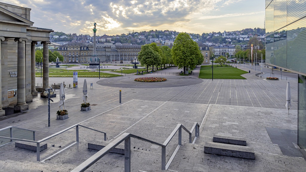 Shut down in Stuttgart. Das Corona-Virus legt die Landeshauptstadt lahm.