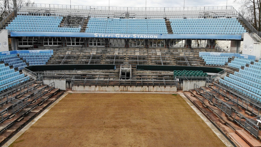Das Steffi-Graf-Stadion im Wartemodus: Schlagen die besten Tennisspielerinnen der Welt noch 2020 hier auf? Oder doch erst 2021?