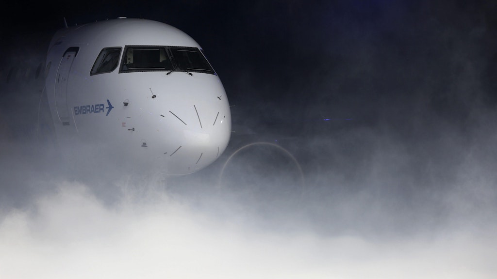 Eine E190-E2 Maschine des brasilianischen Flugzeugbauers Embraer. 
