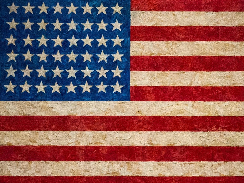 Eines von Jasper Johns' Flaggen-Gemälden (Ausschnitt)