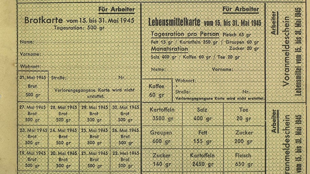 Lebensmittelkarte.