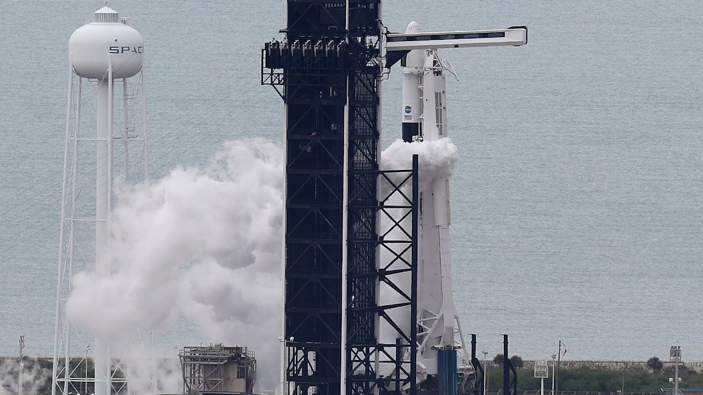 Die Falcon-9-Rakete.