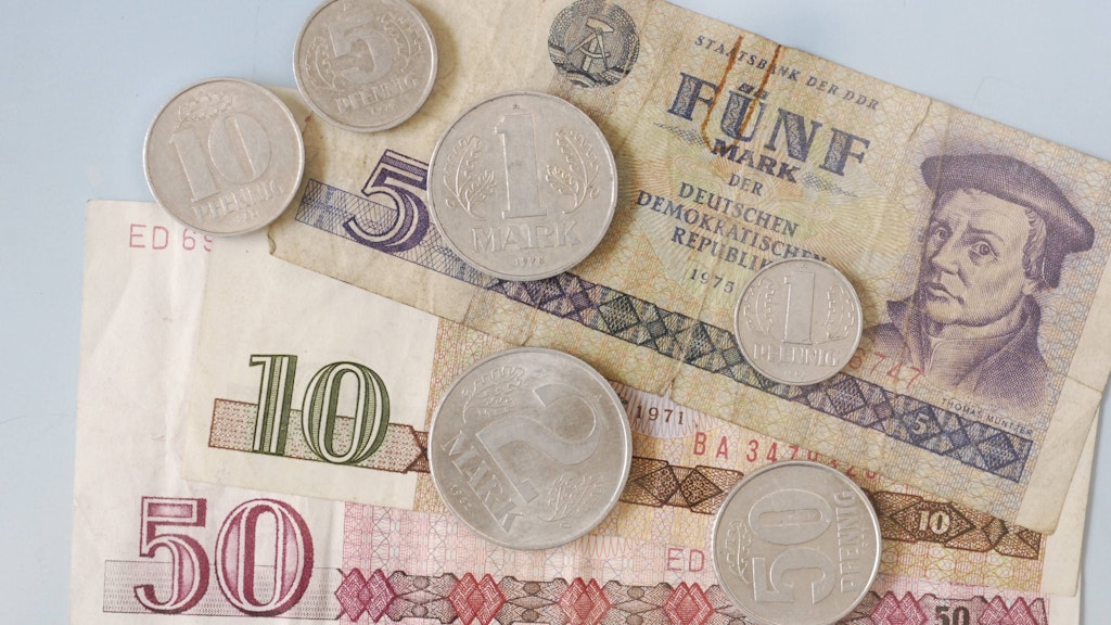 Cashing in: the GDR's official Mark currency - unless there was something secretive going on.