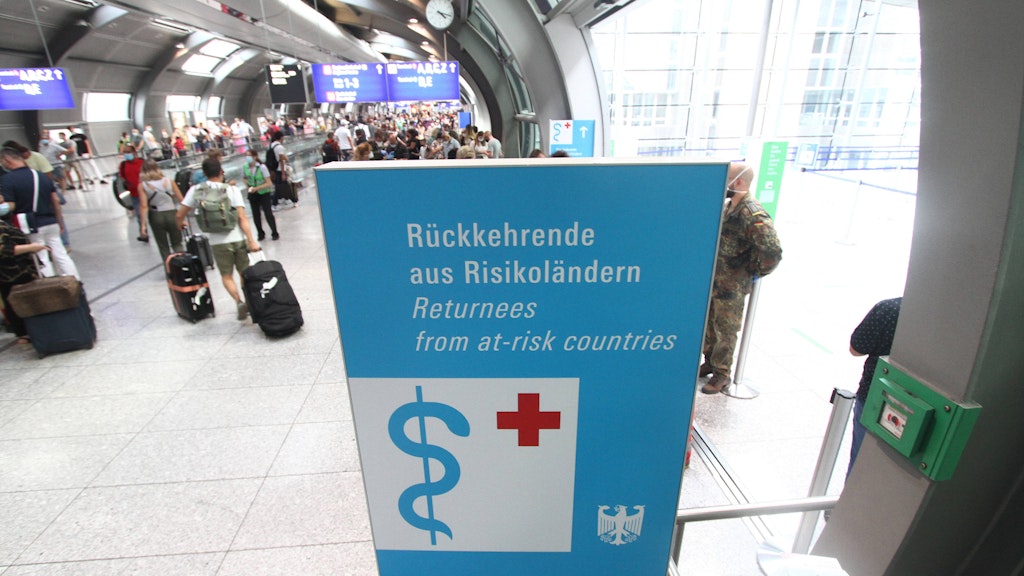 Covid-19-Testzentrum im Flughafen Frankfurt.