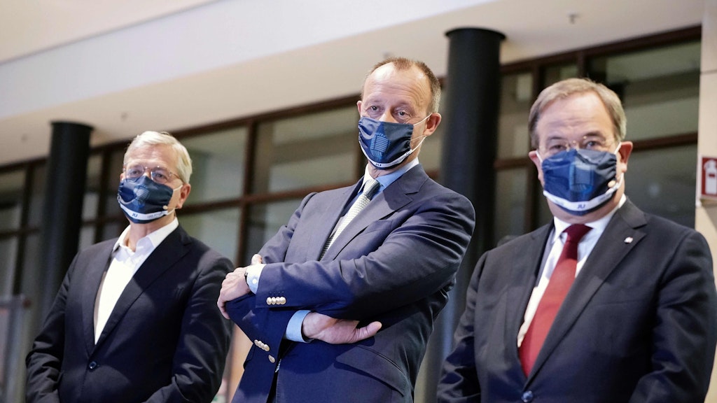 Die drei Kandidaten für den CDU-Vorsitz: Armin Laschet, Friedrich Merz und Norbert Röttgen (v.l.)