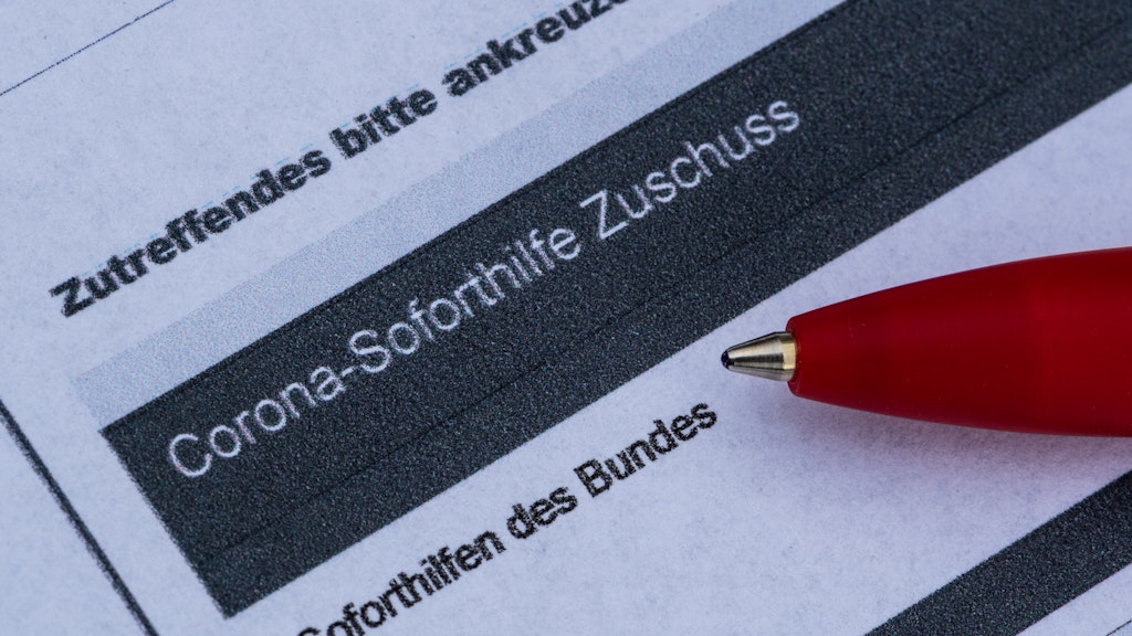 Antrag für den Corona-Soforthilfe-Zuschuss.