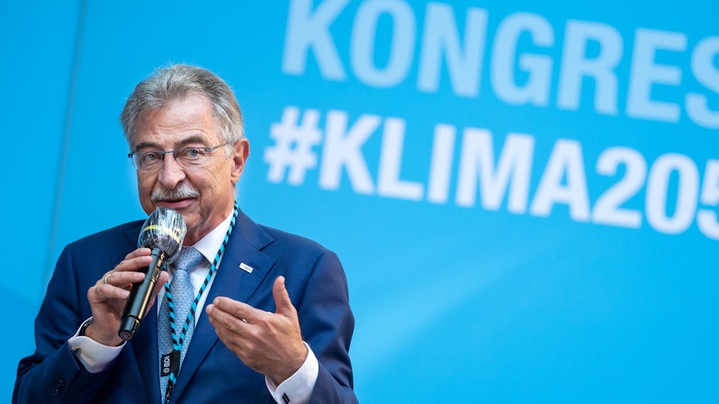 Dieter Kempf, BDI-Präsident, beim Klimakongress des Bundesverbands der Deutschen Industrie (BDI) im September.