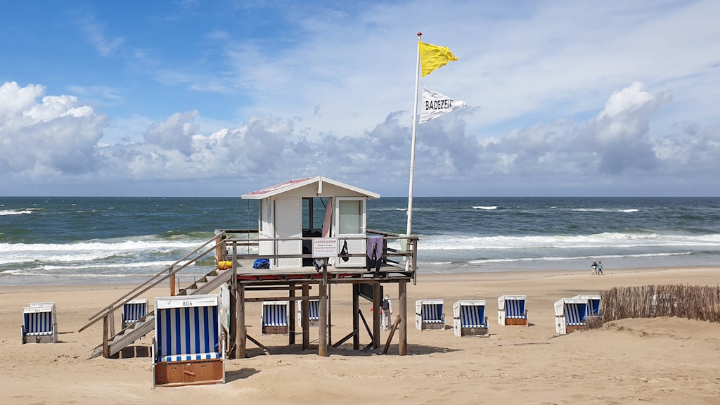 Brandenburger Strand in Westerland auf der Insel Sylt an der Nordsee in Schleswig-Holstein.