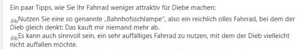 Der fragwürdige Post der Berliner Polizei.....