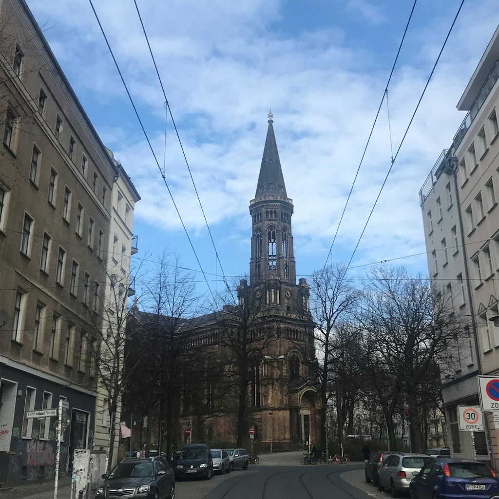 Apocalyptic silence: Zionskirche in Mitte, March 2020.