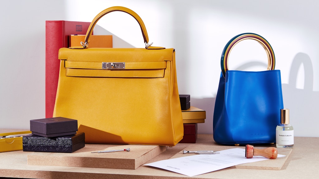 Ob Tasche (hier von Hermès und Marni), Kleid oder Armbanduhr: Ab einem Preis von 500 Euro bei Vestiaire Collective jedes Teil von Inhouse-Experten auf Echtheit geprüft. 