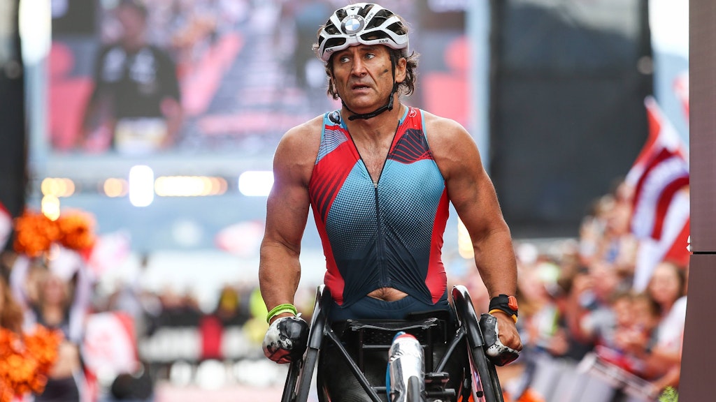 Alessandro Zanardi 2017 beim Ironman Austria in Klagenfurt. 