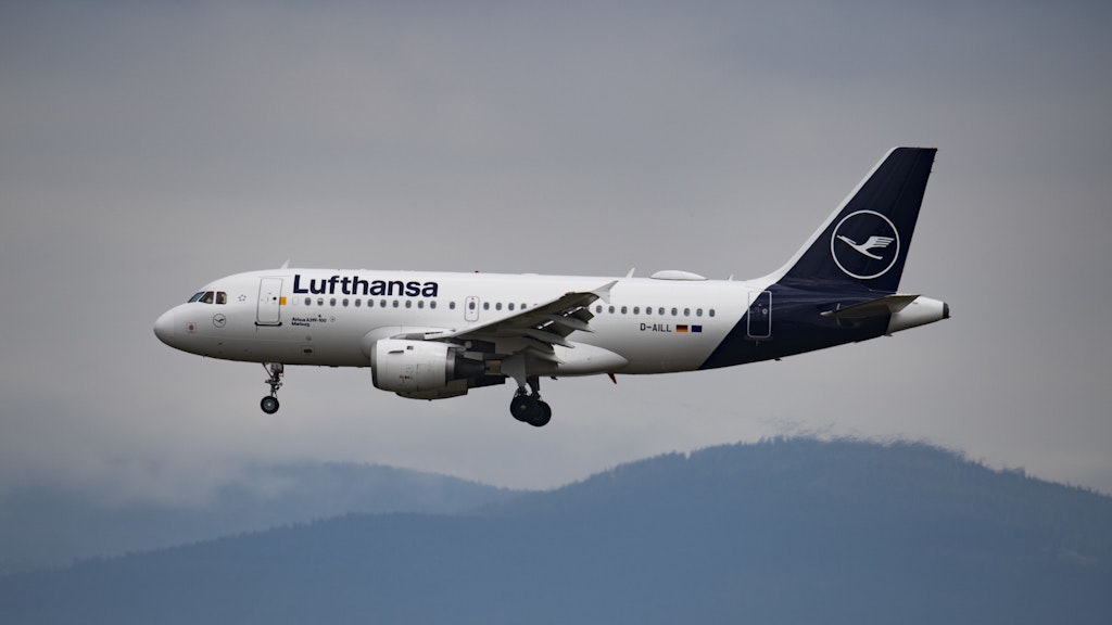 Eine Passagiermaschine der Lufthansa.