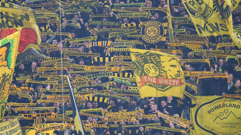 Ein Bild aus dem Februar dieses Jahres: Die „gelbe Wand“ von Dortmund beim Spiel gegen Eintracht Frankfurt.
