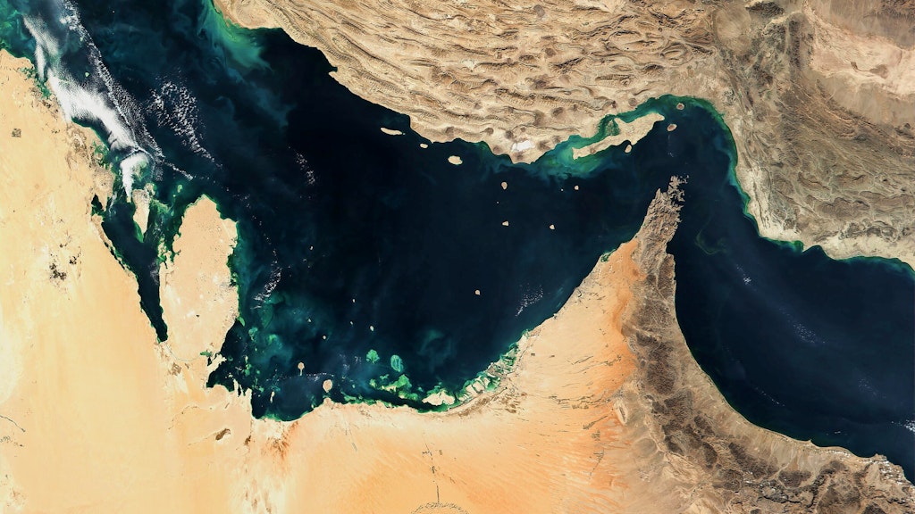 Der Persische Golf, die Straße von Hormus und der Golf von Oman in einer undatierten, von der NASA zur Verfügung gestellten, Satellitenaufnahme. 