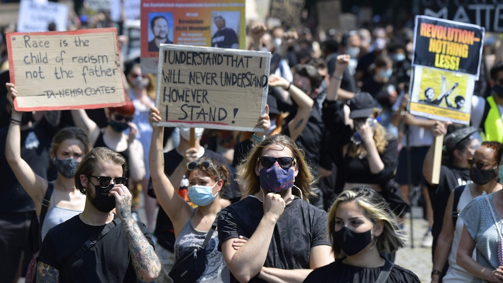 Teilnehmer der „Black Lives Matter“-Demo in Berlin.