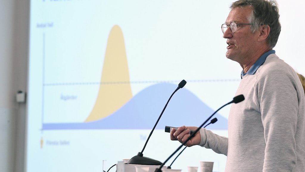 Anders Tegnell, Staatsepidemiologe der schwedischen Gesundheitsbehörde, spricht während einer Pressekonferenz. (Archiv) 