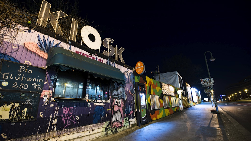 Der leere Eingang vom Yaam Club in Berlin am 5. April 2020. 