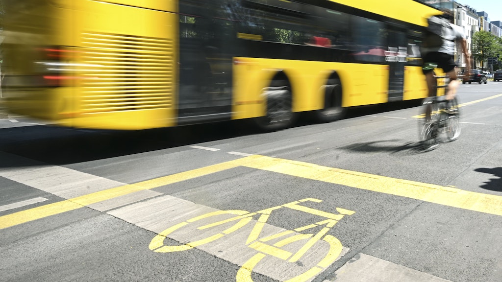 Pop-up-Radweg in Berlin Charlottenburg.