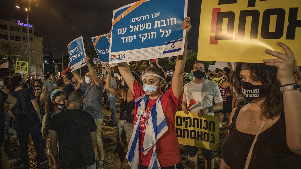 Demonstration in Tel Aviv.