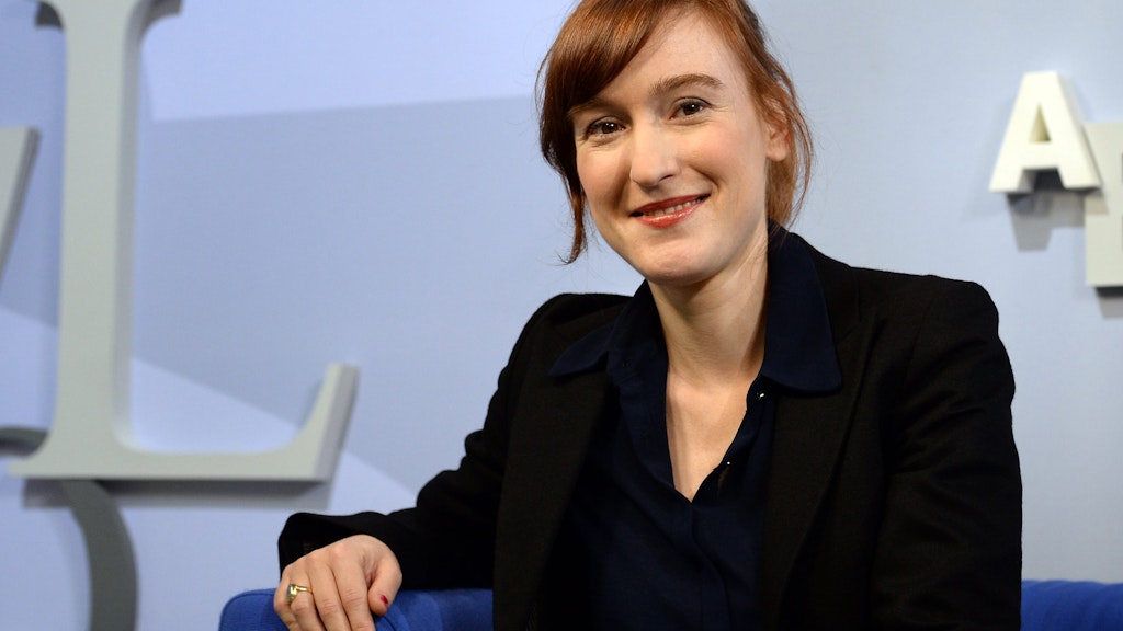 Die Schriftstellerin Nora Bossong bei einer Veranstaltung in Frankfurt im Jahr 2015.