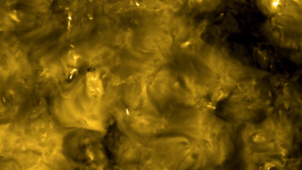 Eine Aufnahme der Sonne, die der „Solar Orbiter“ machte.