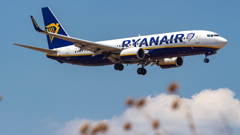 Ein Flugzeug der Ryanair.