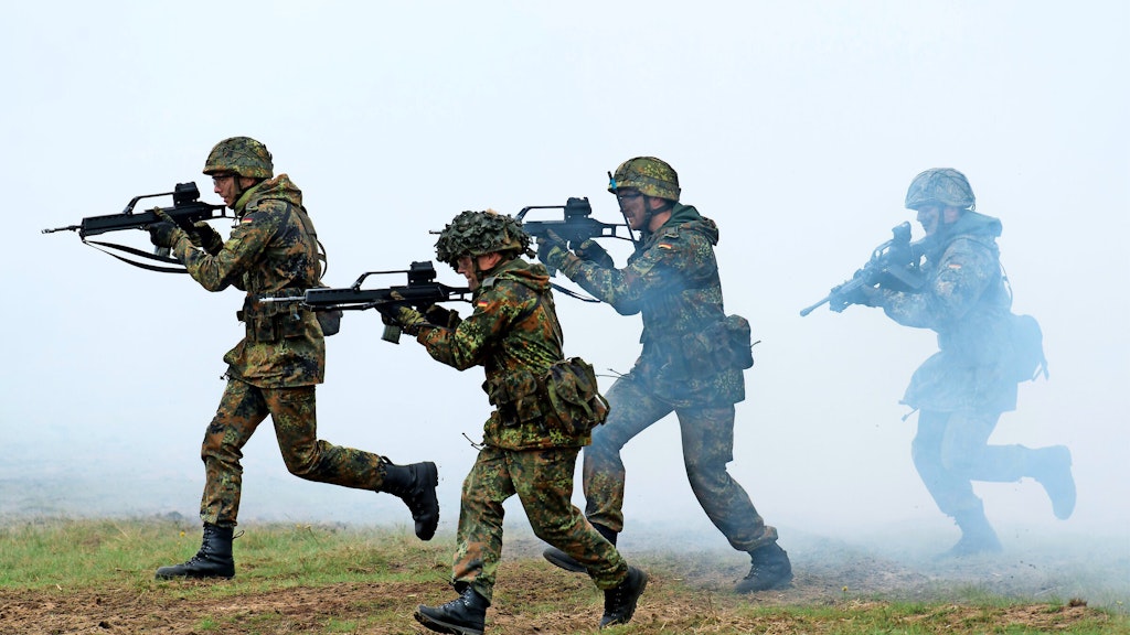 Bundeswehrsoldaten bei einer Übung.