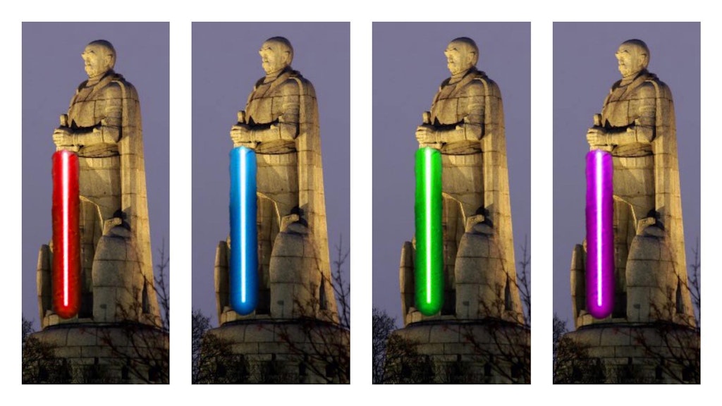 „Möge die Macht mit euch sein!“: Der Hamburger Notar Jens Jeep will, dass das größte Otto-von-Bismarck-Denkmal der Welt ein LED-Schwert erhält.