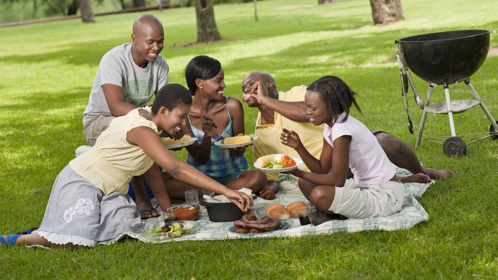 Picknick im Grünen.