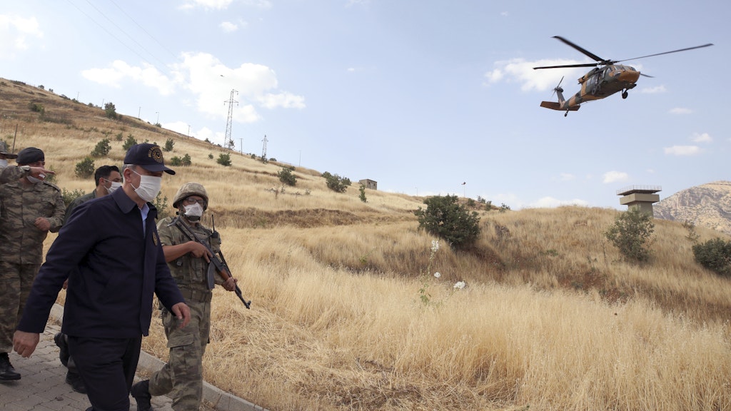 Türkische Truppen an der Grenze zum Irak in der Provinz Hakkari.