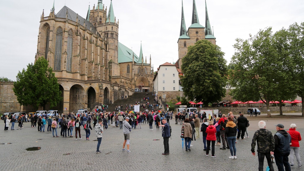 Domplatz in Erfurt. In einem Palttenbaugebiet der thüringischen Landeshauptstadt kam es zu einem rassistischen Übergriff