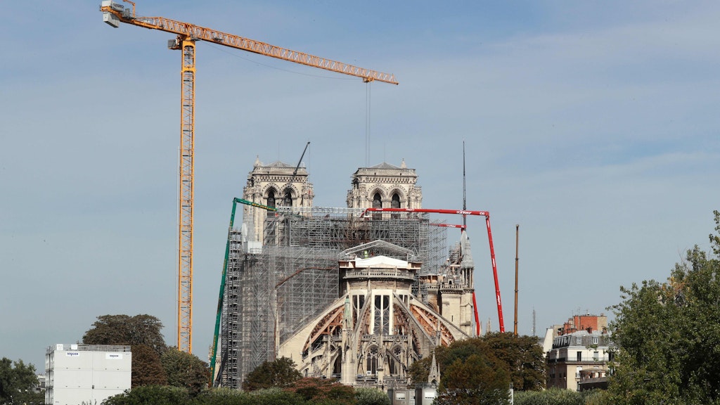 Die Baustelle von Notre-Dame in Paris.