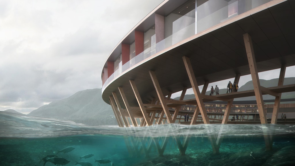 Das Hotel Svart in Svartisen, Norwegen