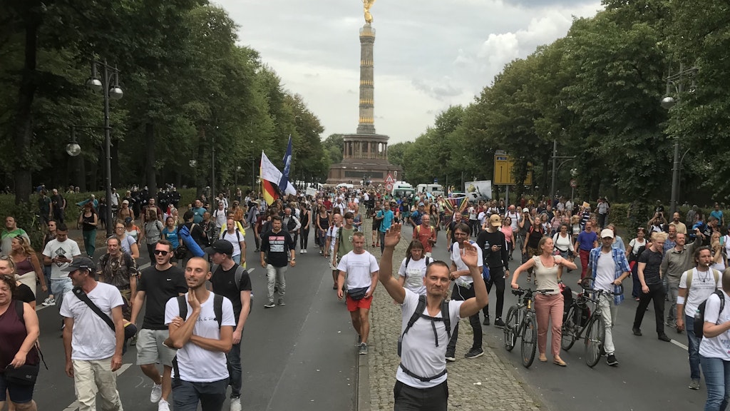 Am Nachmittag entschieden sich rund 500 Teilnehmer zu einer Spontandemo durch den Tiergarten. 