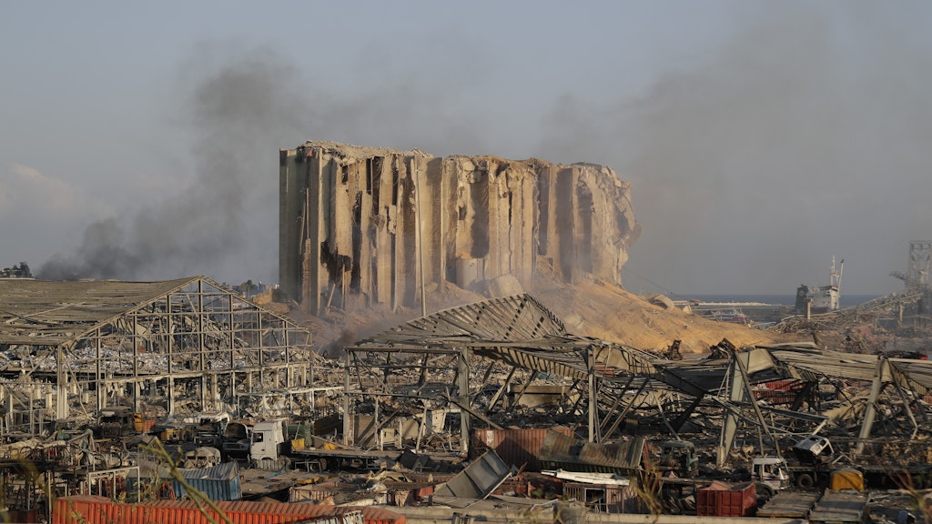 Zerstörte Häuser nach der Explosion in Beirut.