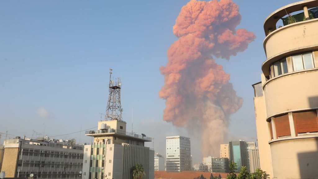 Die Explosion am Dienstag in Beirut.