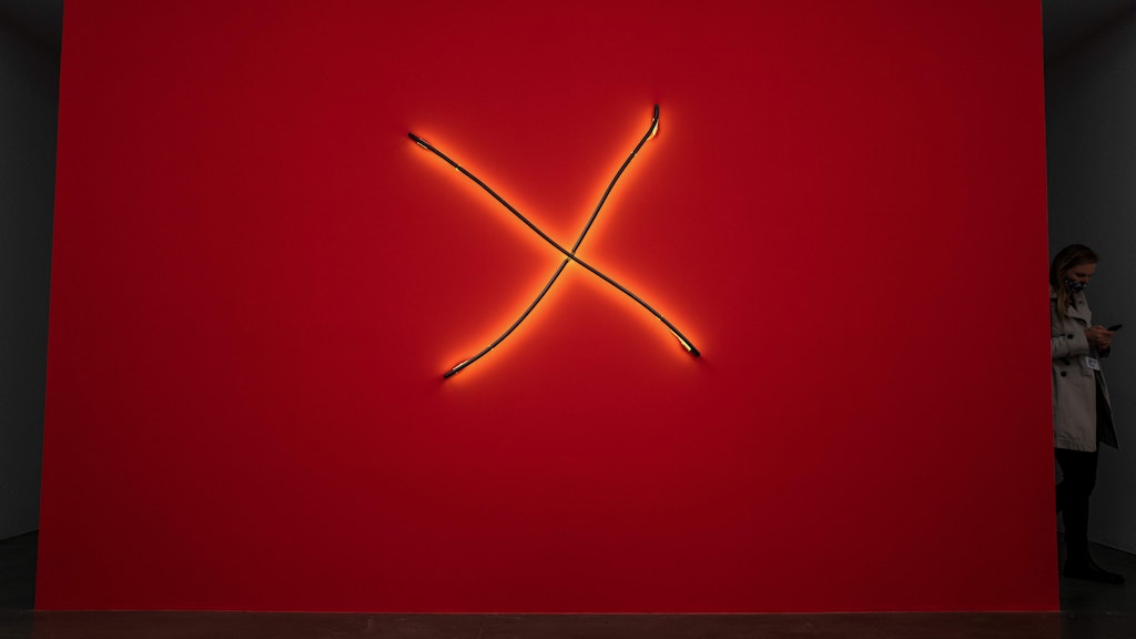Ein Werk des Künstlers Lerato Shadi bei der Berlin Art Week. 