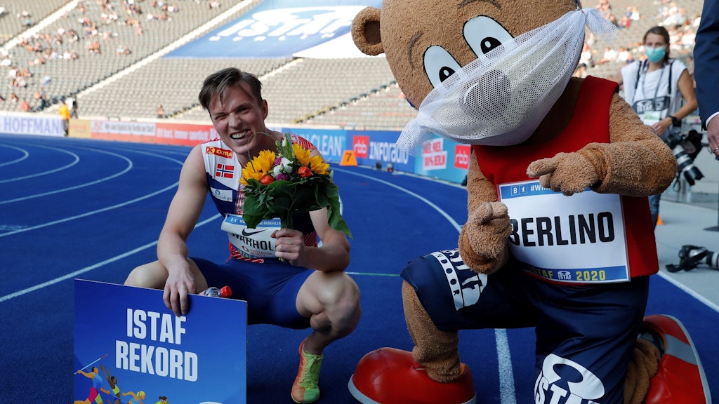 Kein Weltrekord, aber trotzdem eine Rekordleistung: Karsten Warholm verbesserte über 400 Meter Hürden die 40 Jahre alte Bestleistung des Istaf.