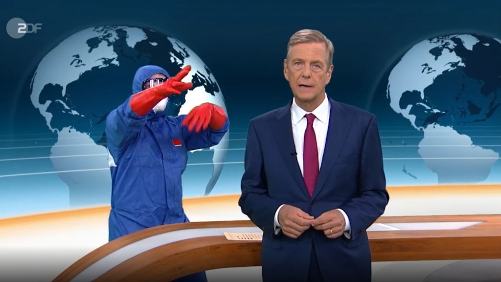 Screenshot einer Szene aus dem ZDF-Nachrichtenmagazin „heute journal“ vom 11. September 2020 mit Moderator Claus Kleber